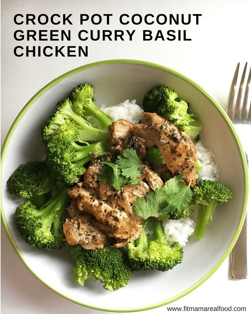 crock pot coconut green curry basil chicken {freezer meal friendly