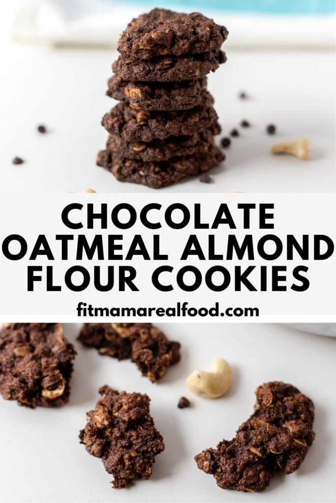 Chocolate oatmeal almond flour cookies