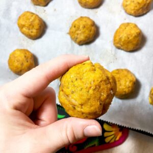 Salmon pumpkin meatballs