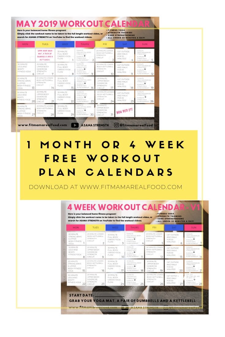1 month home workout plan or 4 week home workout plan