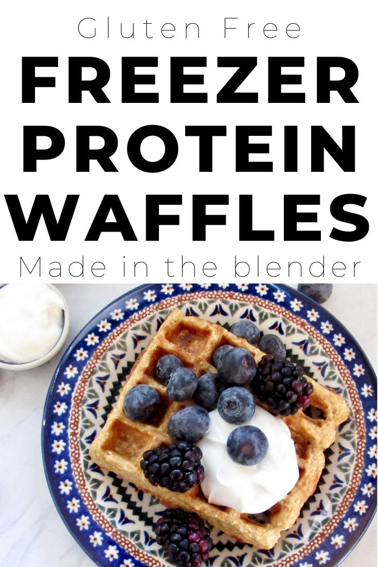 Gluten free freezer protein waffles made in the blender