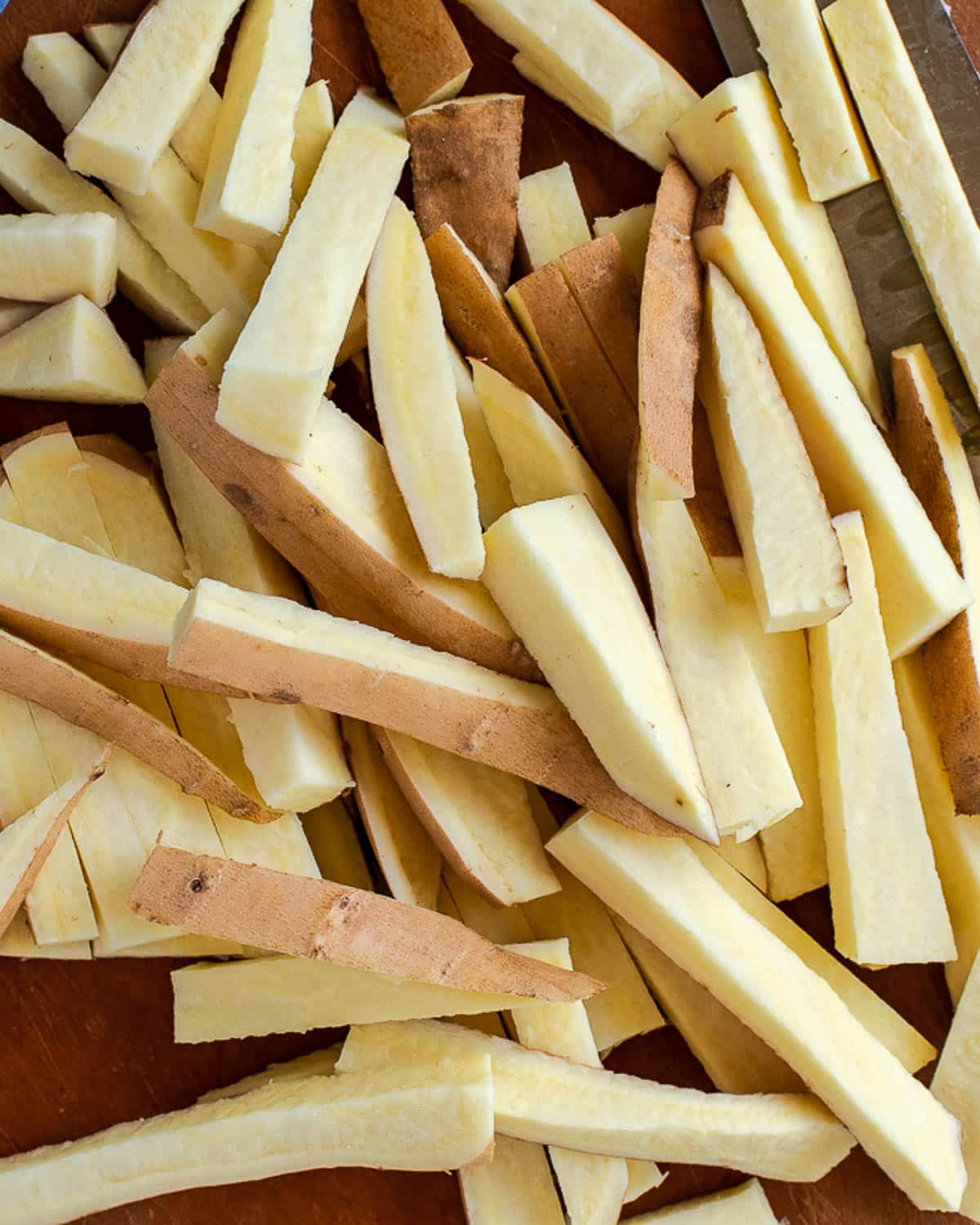 sliced white sweet potatoes