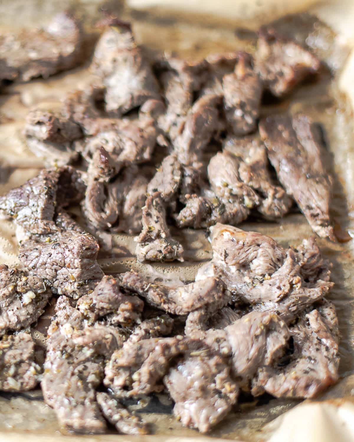 greek flavored beef strips