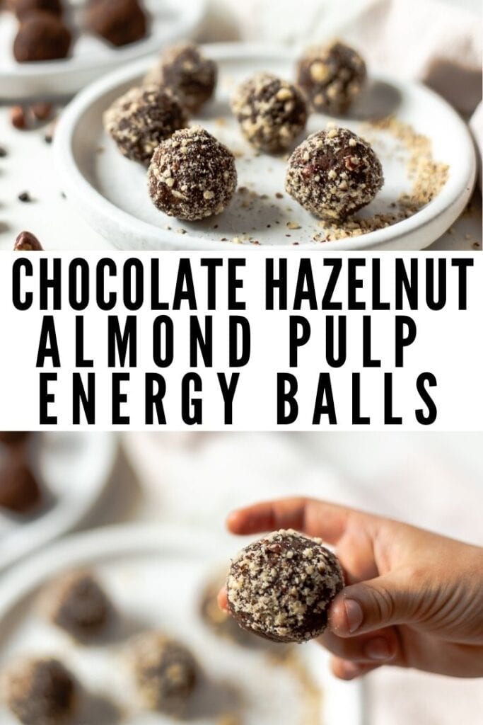 chocolate hazelnut almond pulp energy balls
