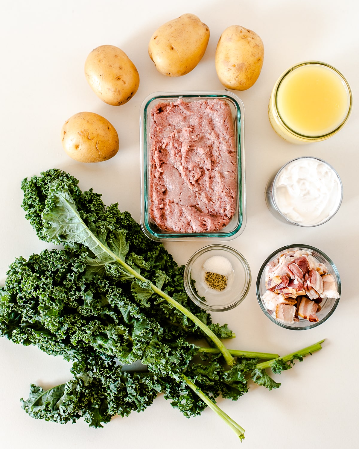 simple ingredients in healthy zuppa toscana