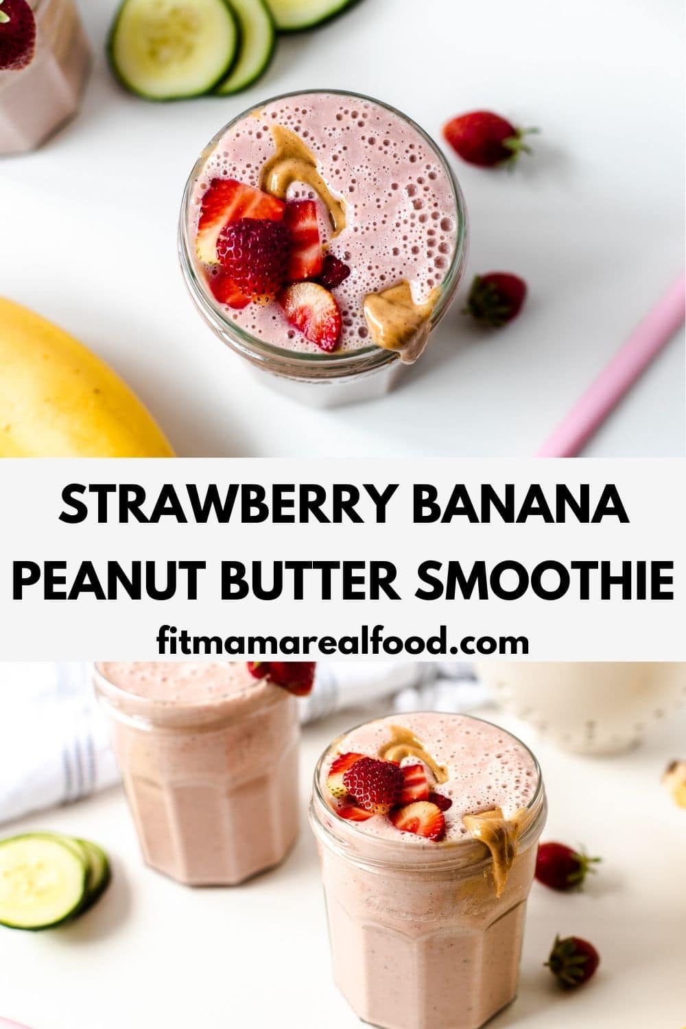 strawberry banana peanut butter smoothie