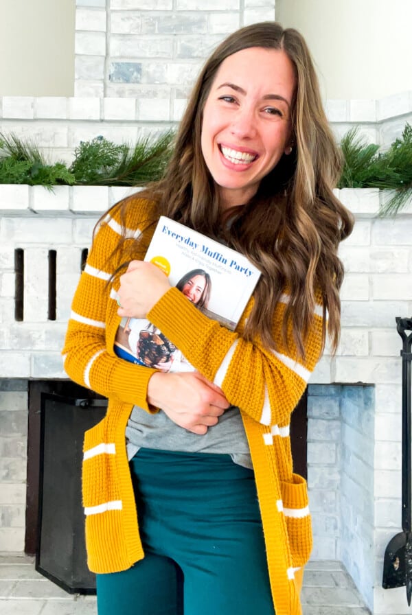 Heather Englund holding Everyday Muffin Party