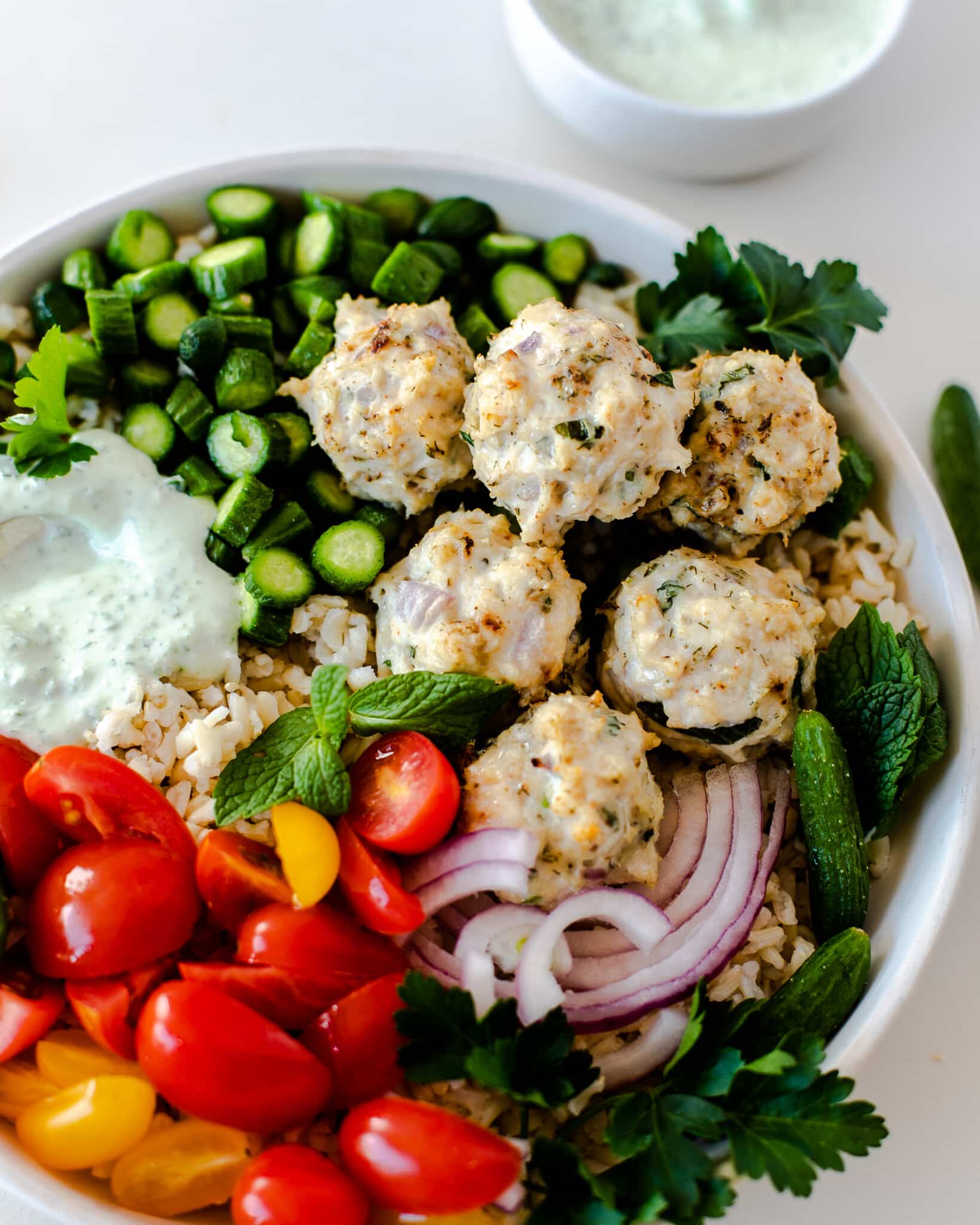 greek chicken meatballs