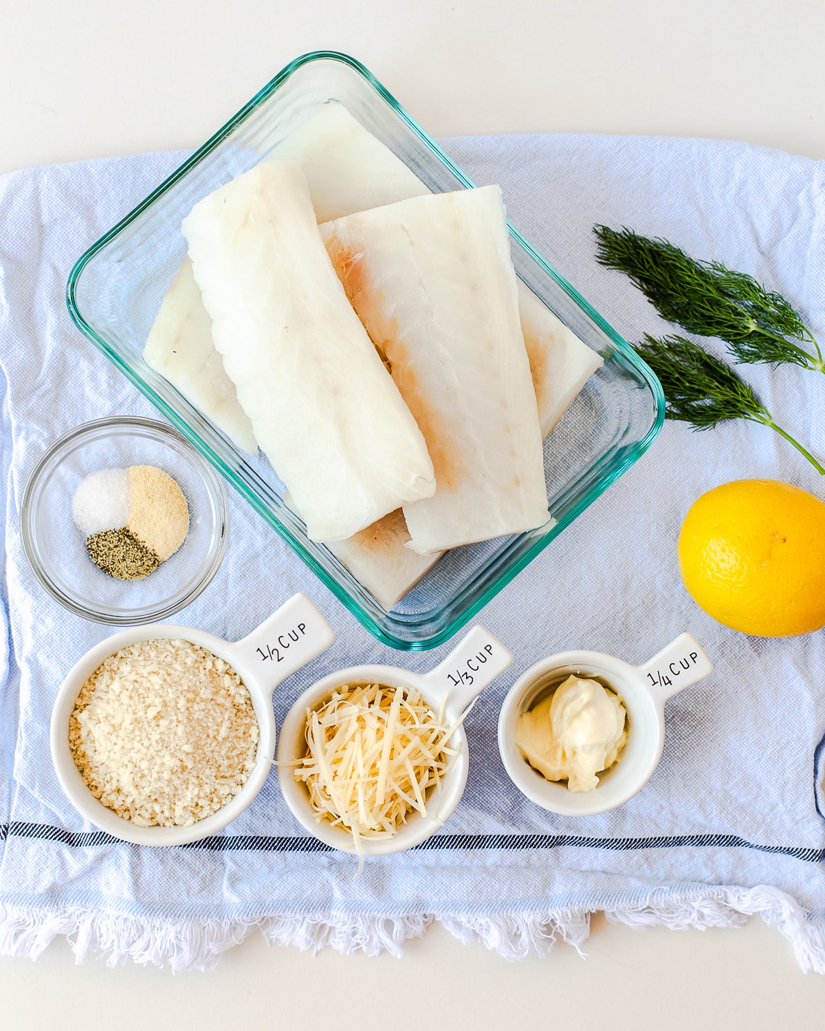 ingredients for Panko crusted cod