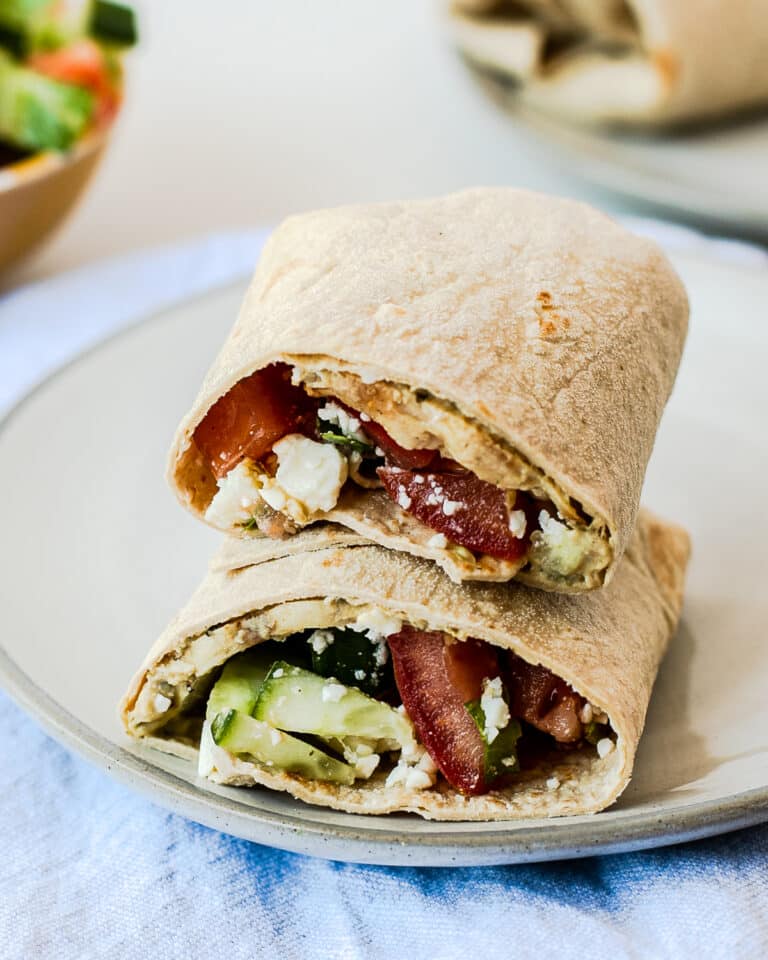 Healthy Mediterranean Hummus Wrap Recipe with Chicken Fit Mama Real Food
