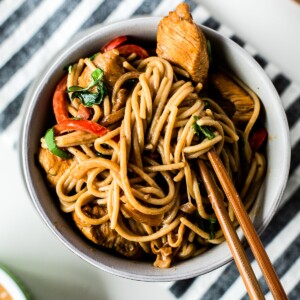 Thai peanut chicken pasta - clean eating family meal plan