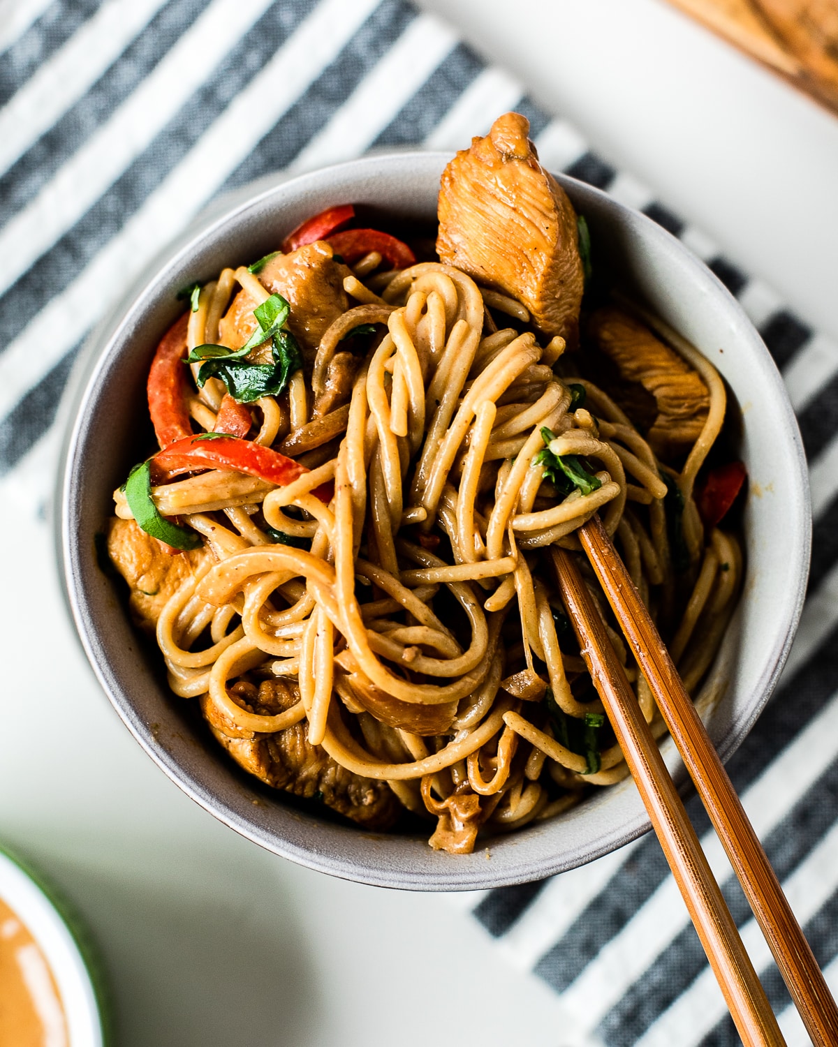 Thai peanut chicken pasta - clean eating family meal plan
