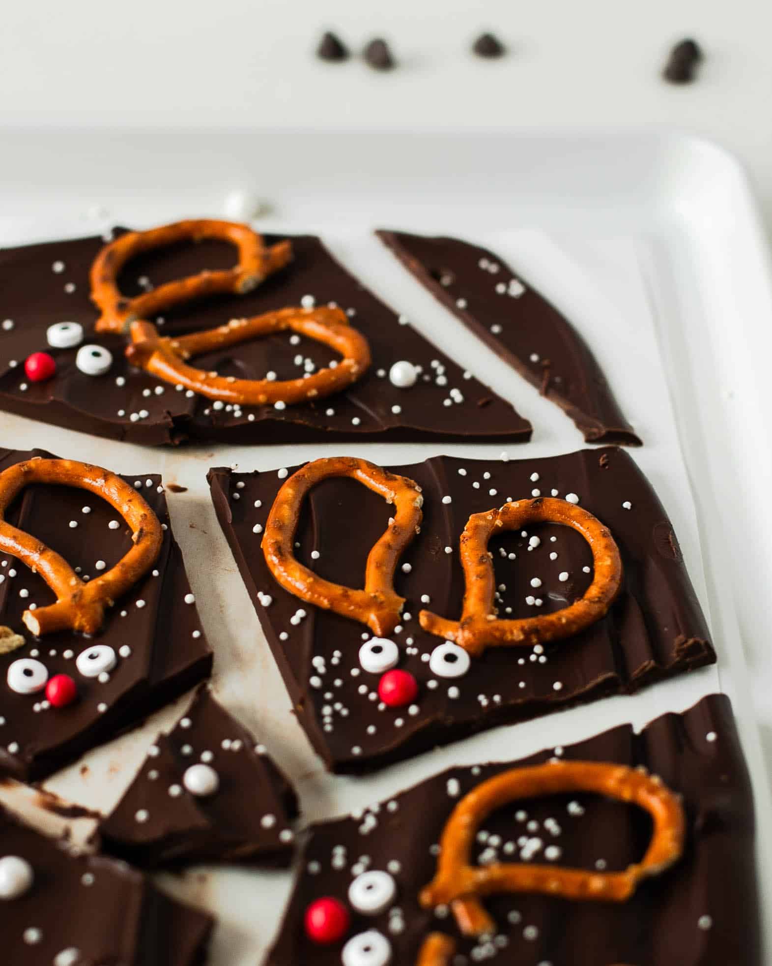 Easy Rudolph Reindeer Chocolate Bark Christmas Recipe