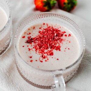 Dairy free strawberry hot chocolate
