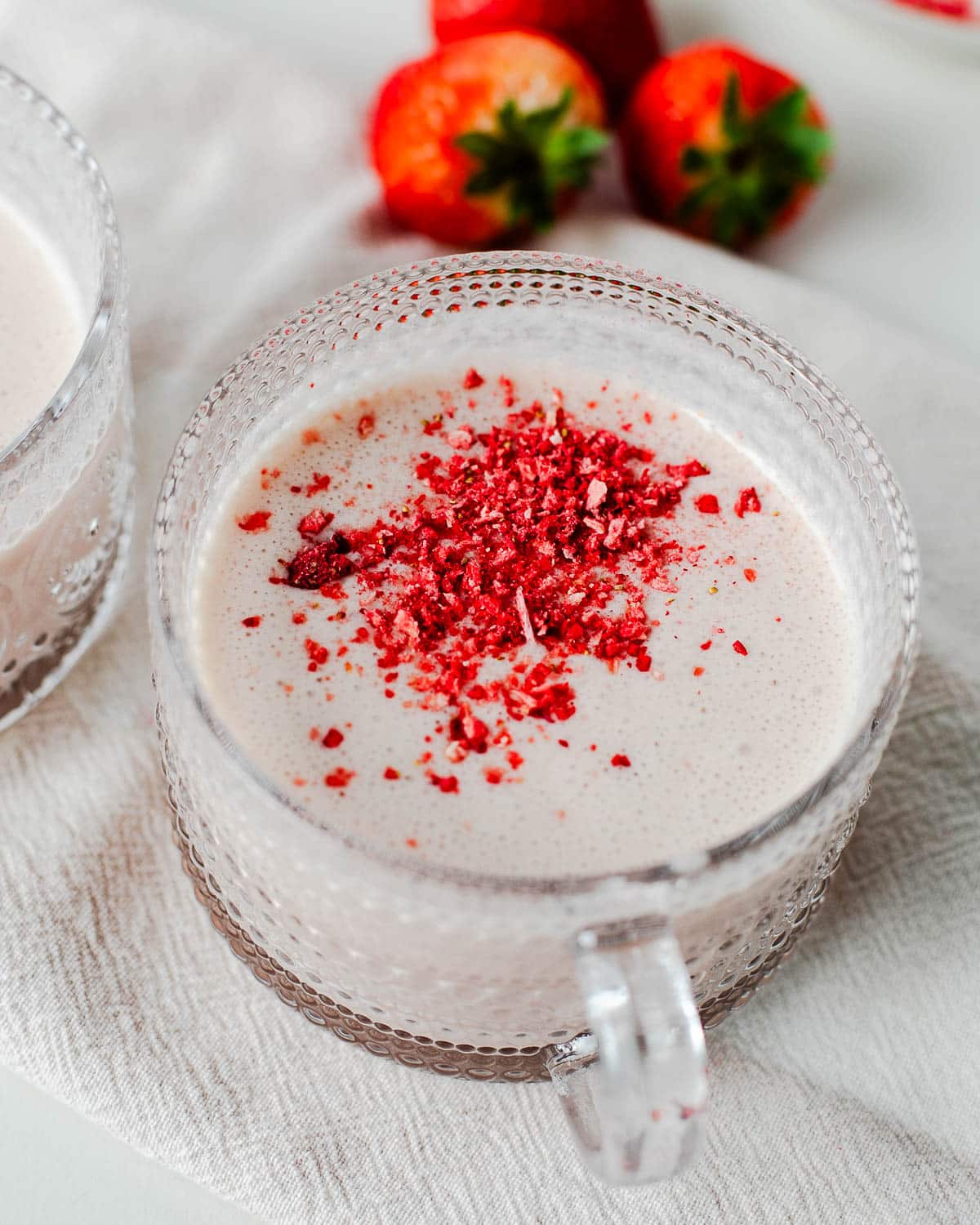 Dairy free strawberry hot chocolate
