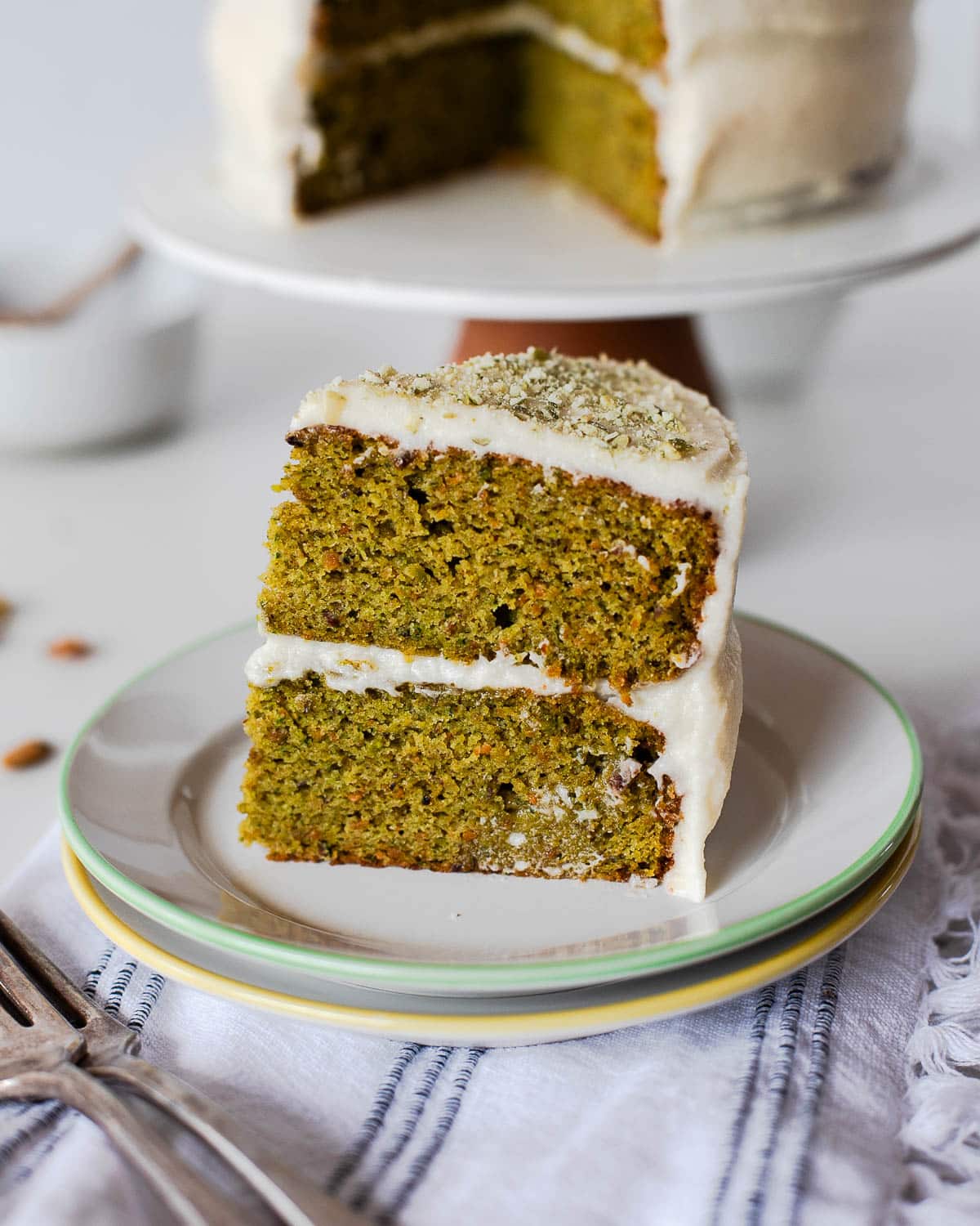Healthy Spinach Pistachio Cake with Honey Buttercream – Fit Mama Real Food