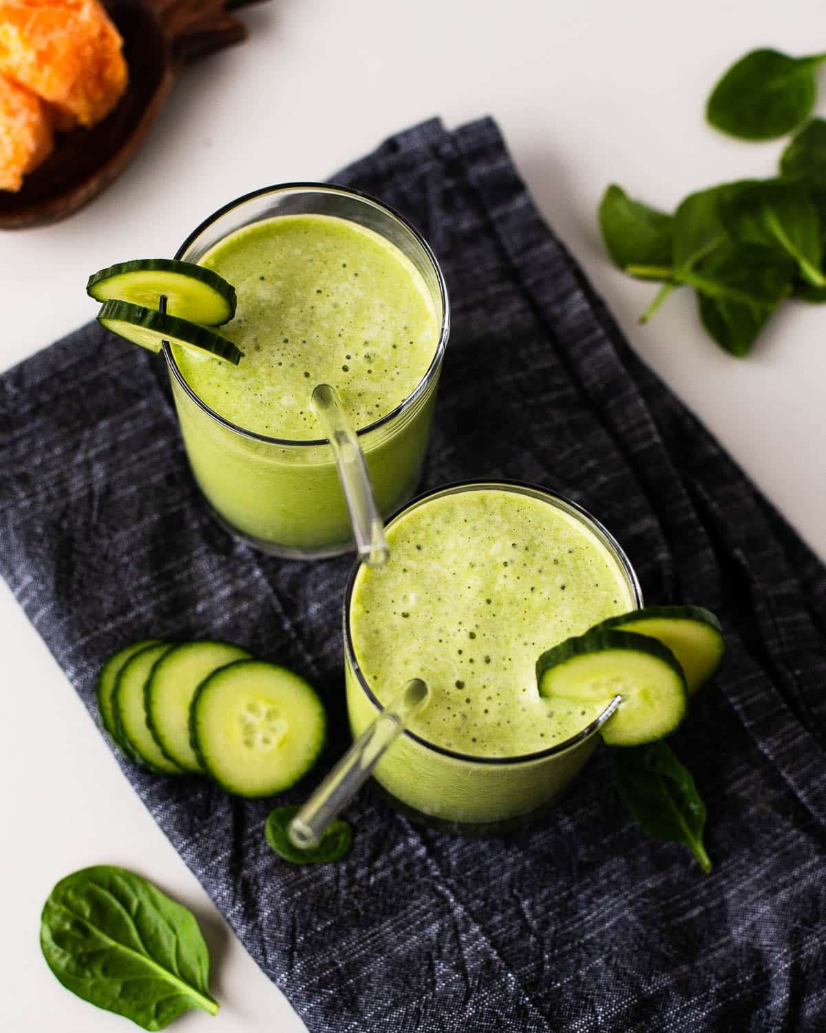 5 Ingredient Cucumber Mango Smoothie - Protein Packed