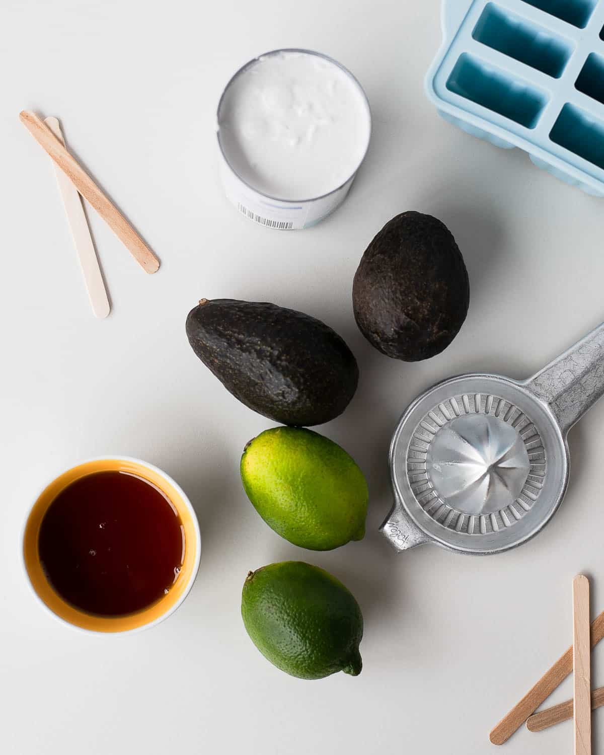 What you need for creamy avocado coconut popsicles