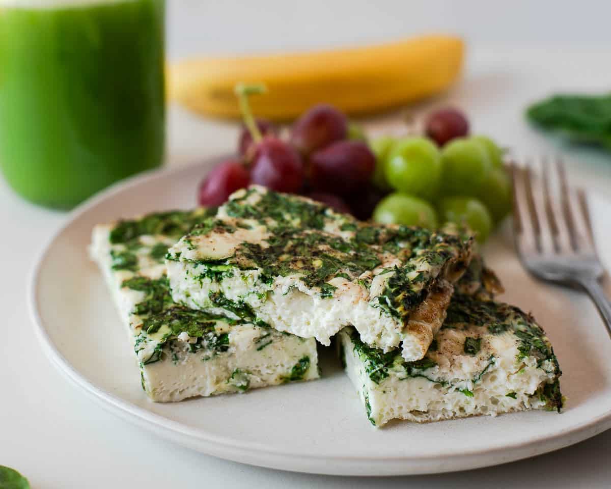 Healthy Spinach Feta Egg White Bake - High Protein