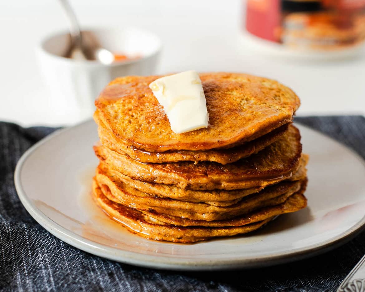 Healthy High Protein Pumpkin Greek Yogurt Pancakes Fit Mama Real Food