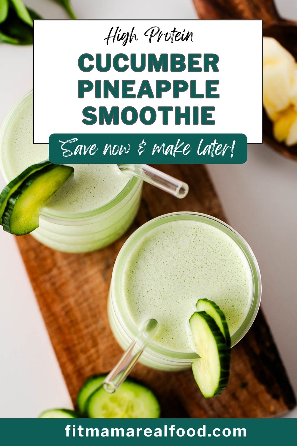 Creamy pineapple cucumber smoothie