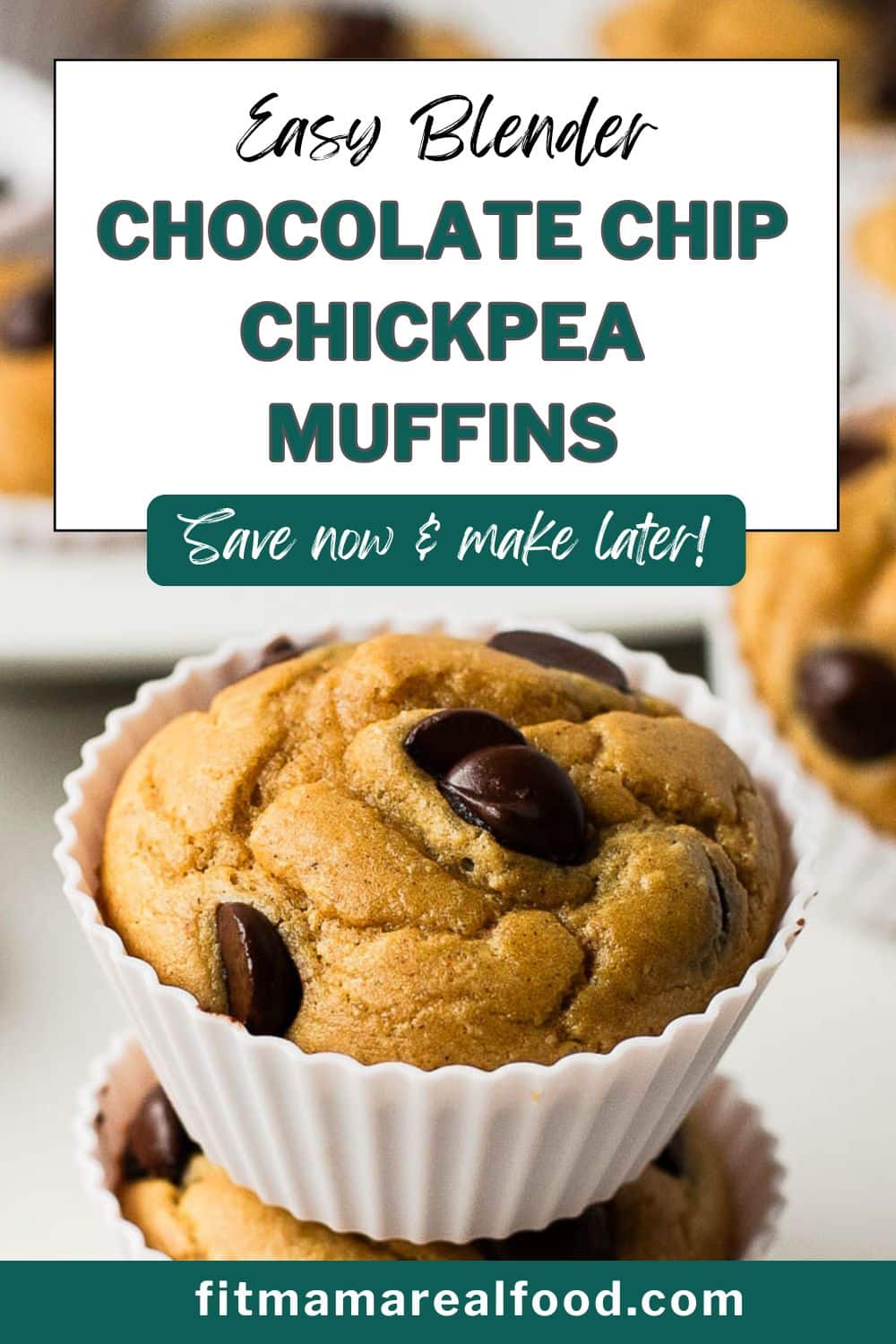 These easy chocolate chip chickpea muffins are made in the blender with simple pantry ingredients. Flourless, gluten-free, and kid-approved, they’re the perfect healthy snack, lunchbox addition, or quick breakfast idea. Save this one for later!
