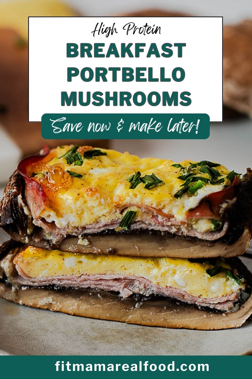 53g Protein Breakfast Stuffed Portobello Mushrooms