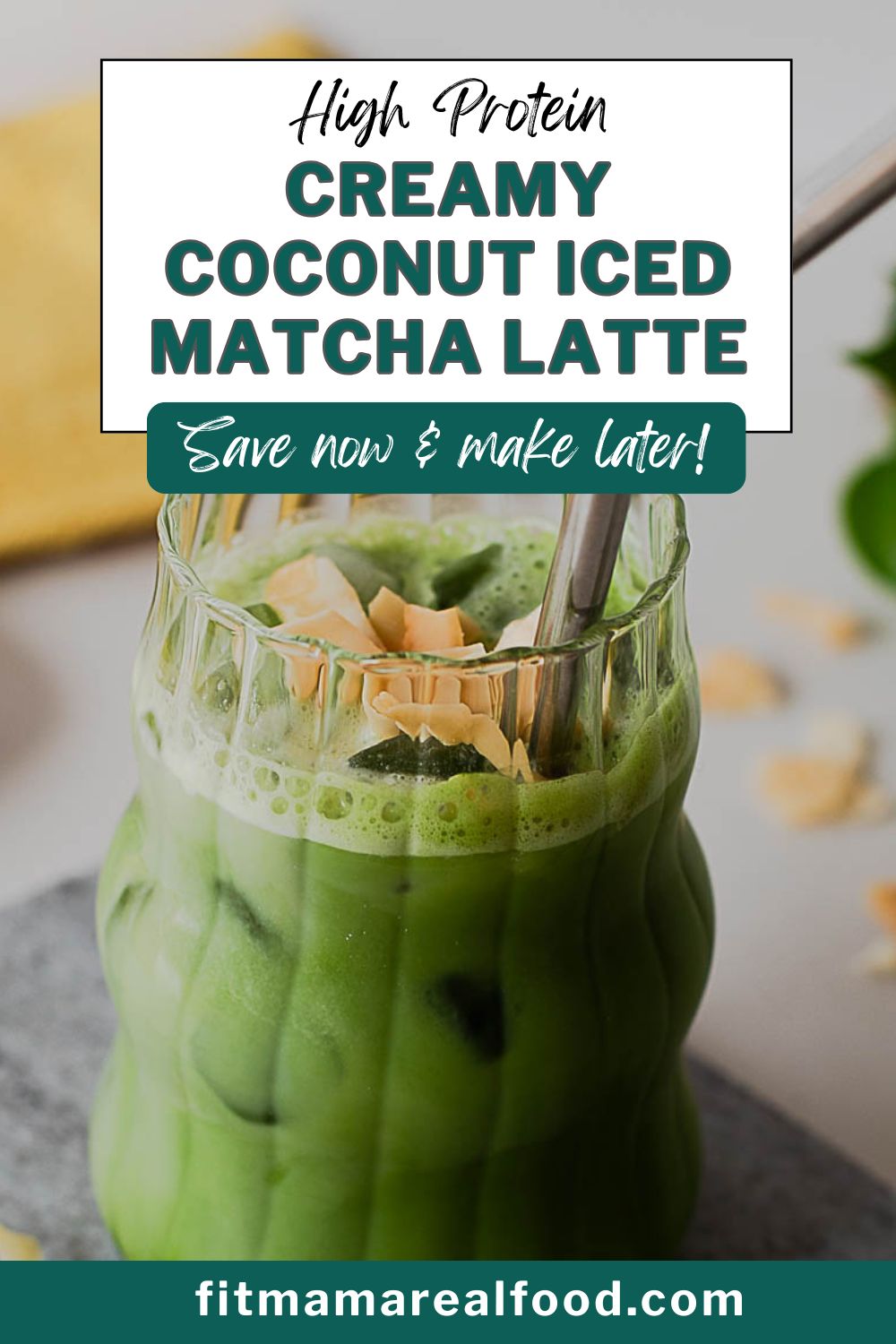 Creamy Coconut Iced Matcha Latte