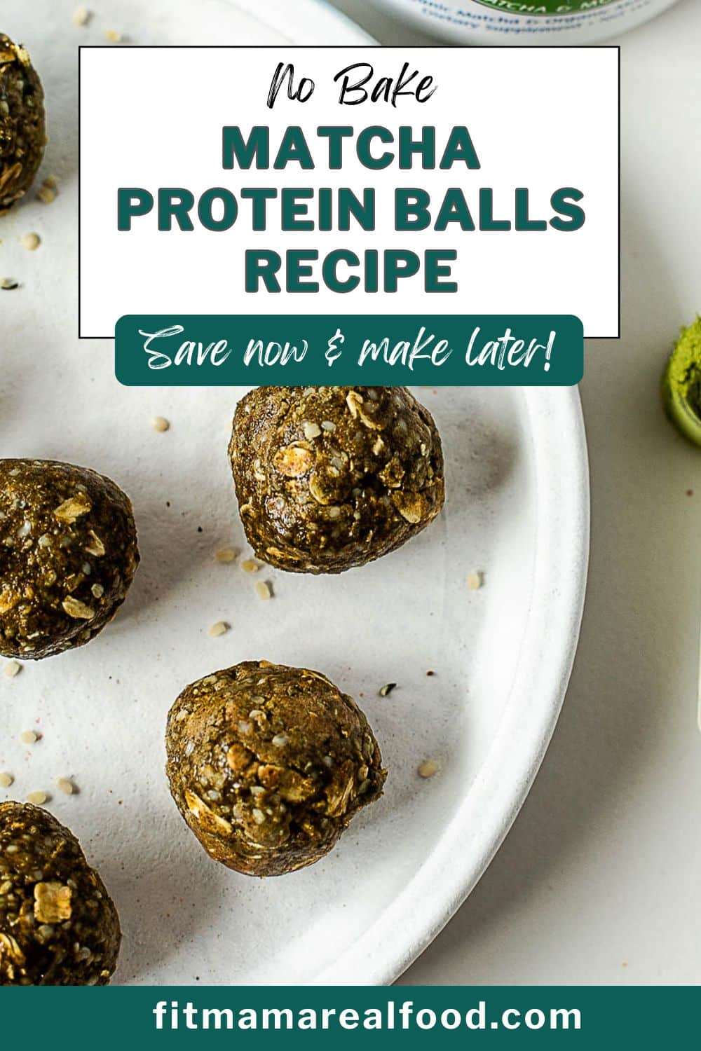 No-Bake Matcha Protein Balls