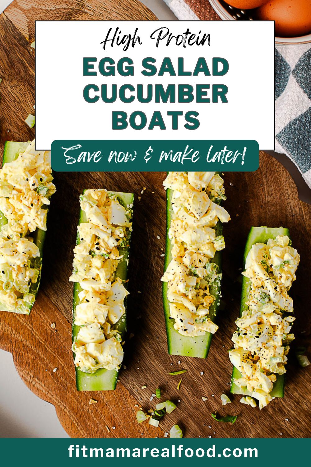 egg salad cucumber boats