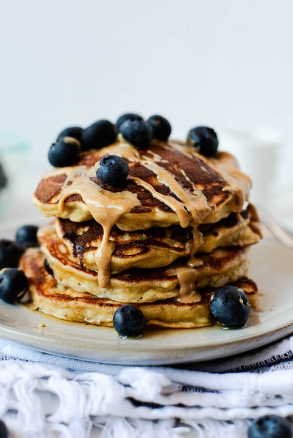 Banana Pancakes with Coconut Flour and Blueberries